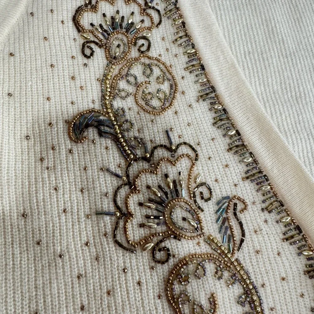 Vintage MARISA CHRISTINA COLLECTION Beaded Angora Blend Sweater Vest - Picture 8 of 10